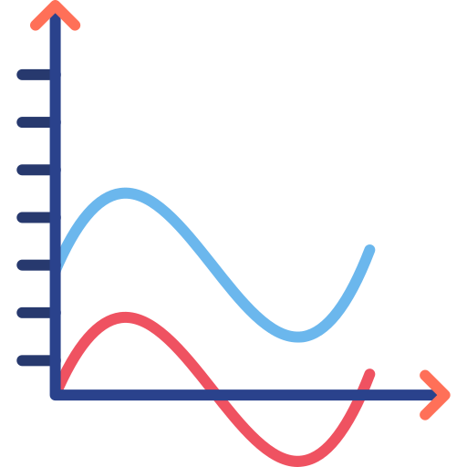 Wave chart Generic color fill icon