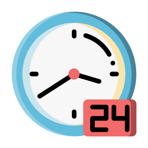 24 hours service Generic color fill icon