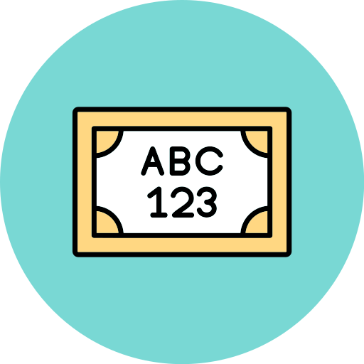 nummerplaat Generic color lineal-color icoon