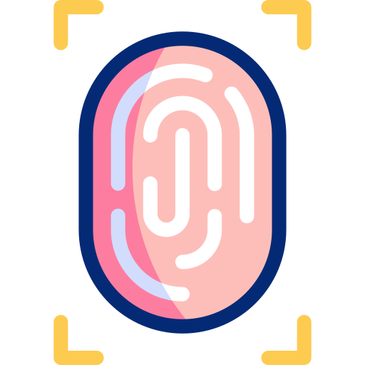 Fingerprint scanner Basic Accent Lineal Color icon