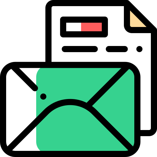 Envelope Detailed Rounded Color Omission icon