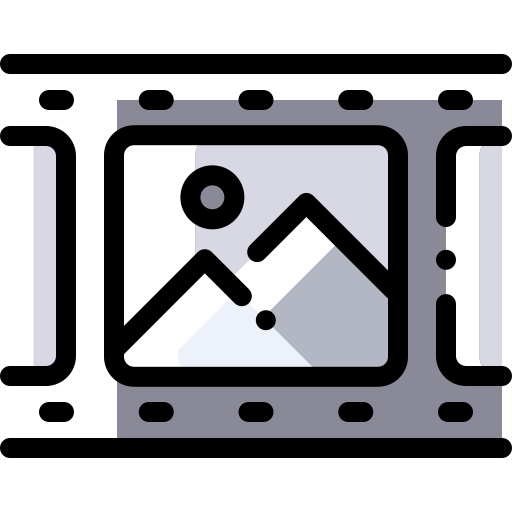 Film roll Detailed Rounded Color Omission icon