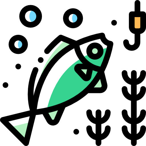 Fishing Detailed Rounded Color Omission icon