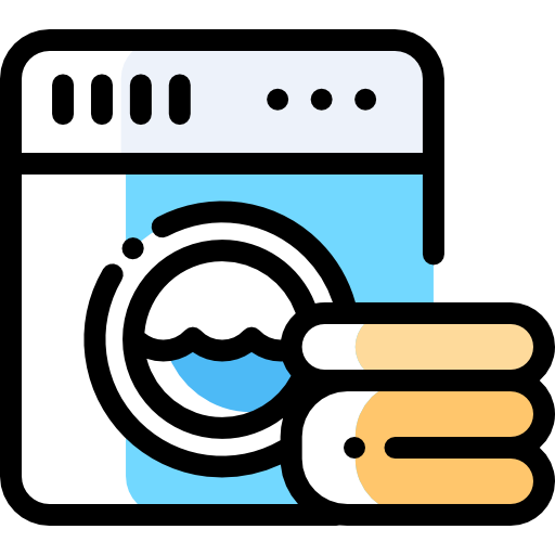 Washing machine Detailed Rounded Color Omission icon