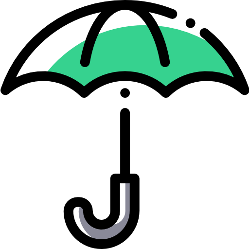 Umbrella Detailed Rounded Color Omission icon