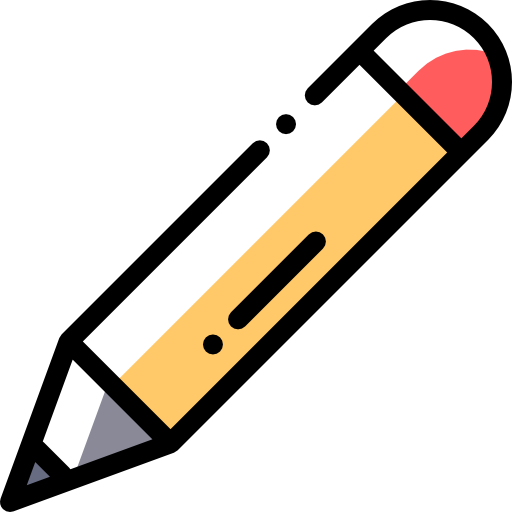 Pencil Detailed Rounded Color Omission icon
