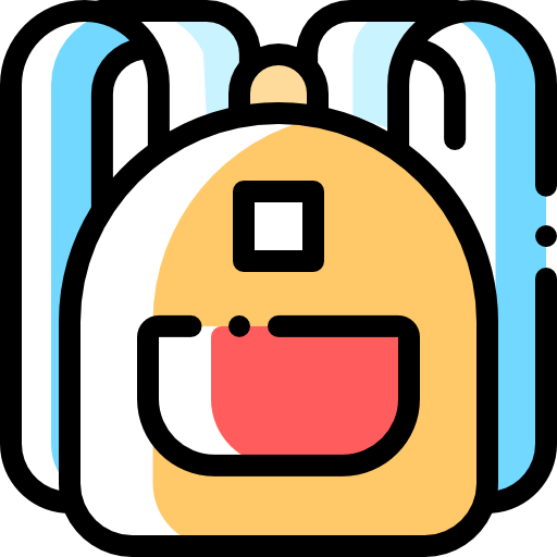 Backpack Detailed Rounded Color Omission icon