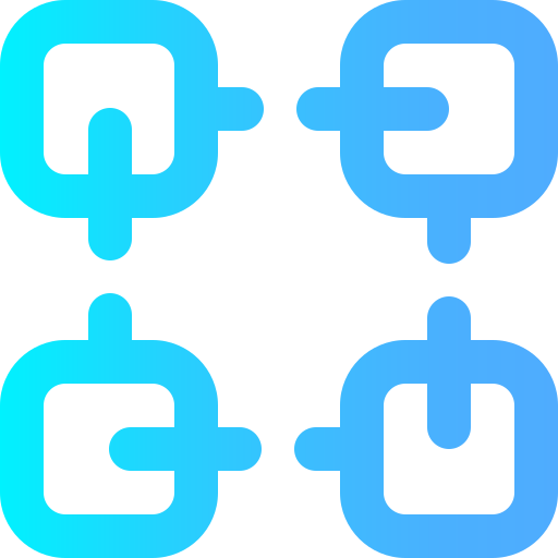 cadena de bloques Super Basic Omission Gradient icono
