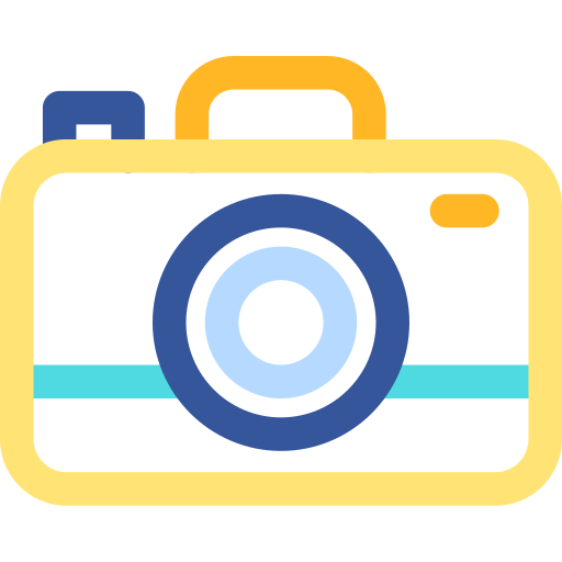 cámara fotográfica Basic Rounded Lineal Color icono