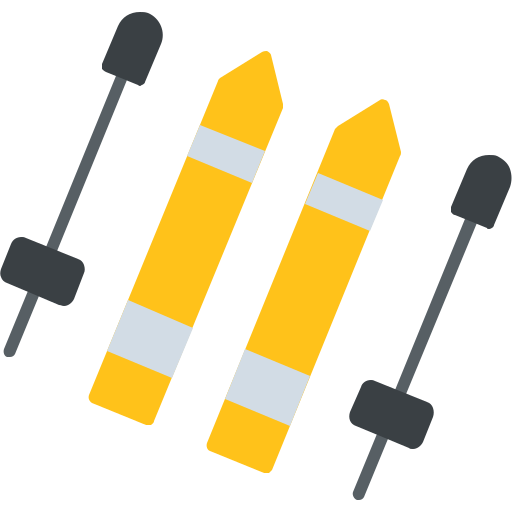Skiing equipments Generic color fill icon