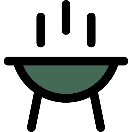 Barbecue Curved Lineal color icon