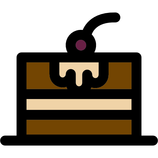 tranche de gâteau Curved Lineal color Icône