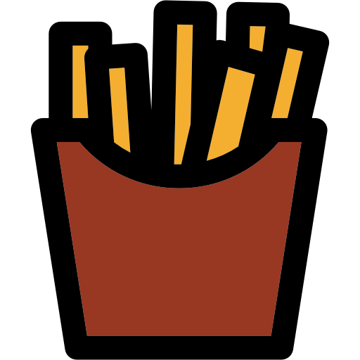 pommes frittes Curved Lineal color icon