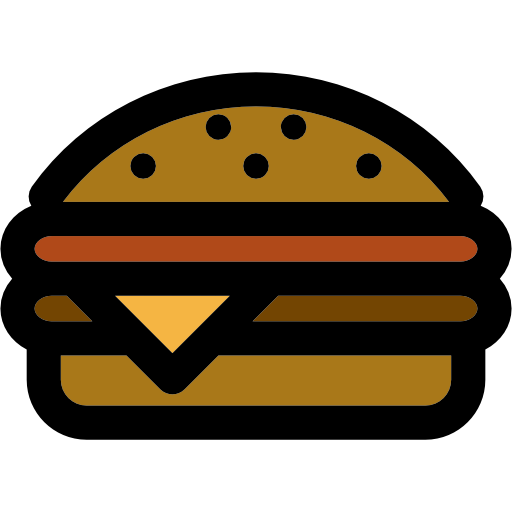 hamburger Curved Lineal color ikona