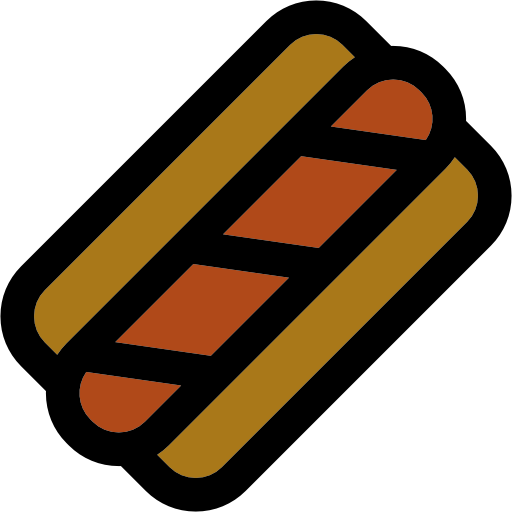 hotdog Curved Lineal color icon