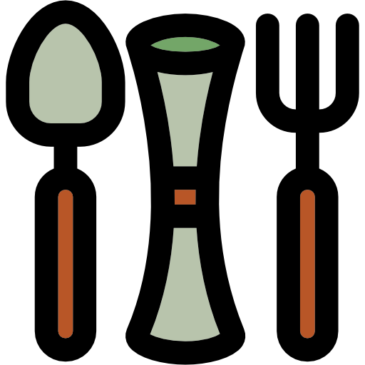 cuchillería Curved Lineal color icono