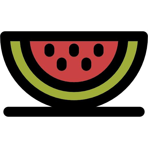 wassermelone Curved Lineal color icon