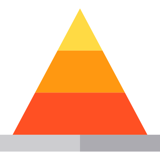 grafico a piramide Basic Straight Flat icona