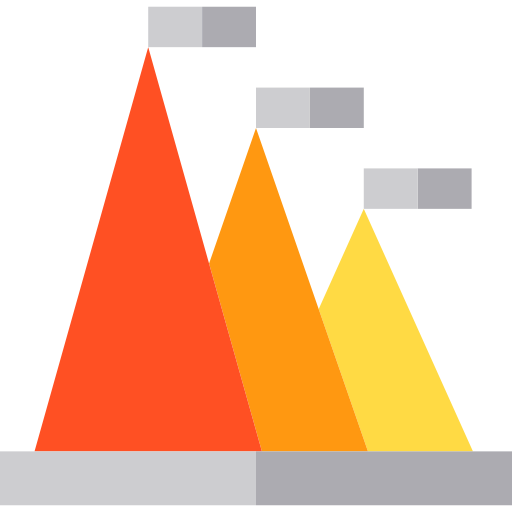 gráfico piramidal Basic Straight Flat icono