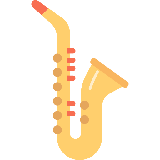 saxofone Basic Rounded Flat Ícone