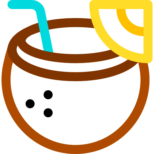 bebida de coco Basic Rounded Lineal Color icono