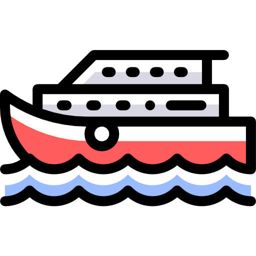 船 Detailed Rounded Color Omission icon