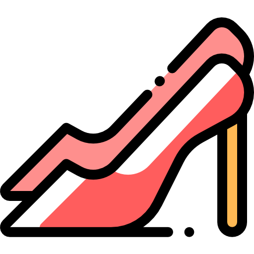 High heels Detailed Rounded Color Omission icon