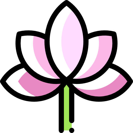 flor de lotus Detailed Rounded Color Omission Ícone
