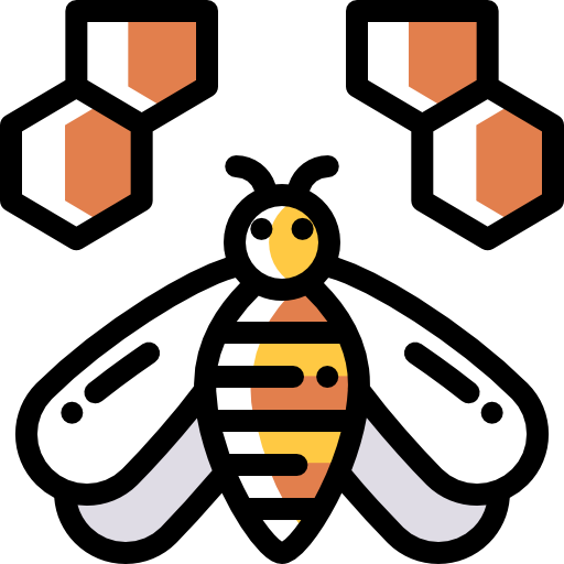 Bee Detailed Rounded Color Omission icon