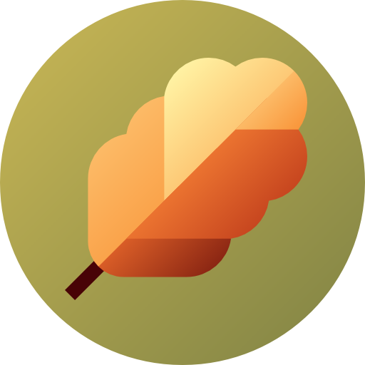 Дубовый лист Flat Circular Gradient иконка