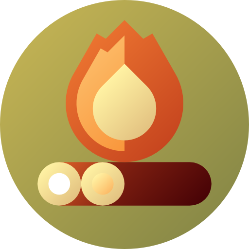 たき火 Flat Circular Gradient icon