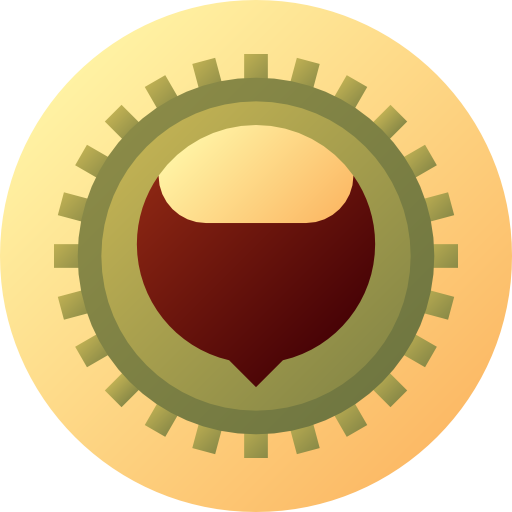 castaña Flat Circular Gradient icono