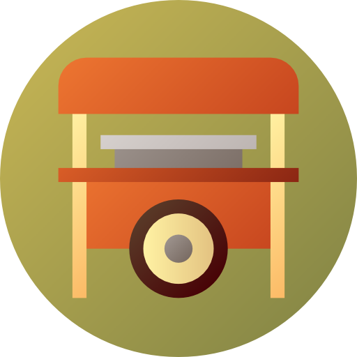 puesto de comida Flat Circular Gradient icono