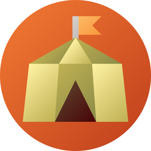 テント Flat Circular Gradient icon