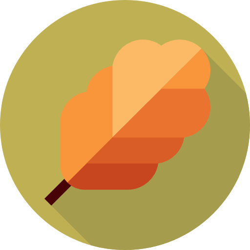 Oak leaf Flat Circular Flat icon