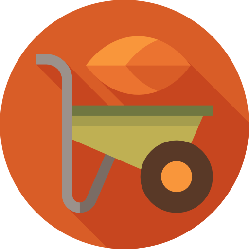 Wheelbarrow Flat Circular Flat icon