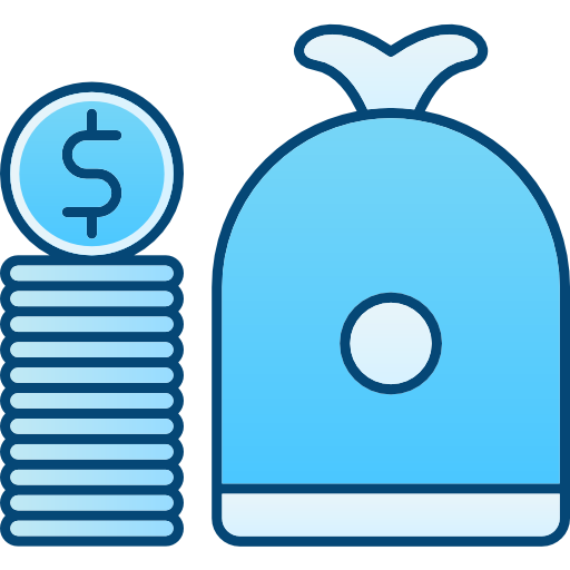 Money bag Cubydesign Blue icon