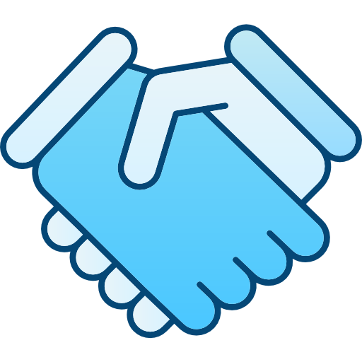 Handshake Cubydesign Blue icon