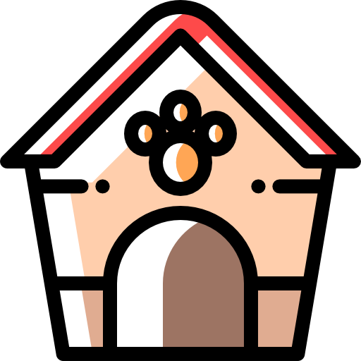 Dog house Detailed Rounded Color Omission icon