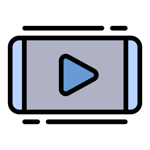 vídeo móvil Generic color lineal-color icono