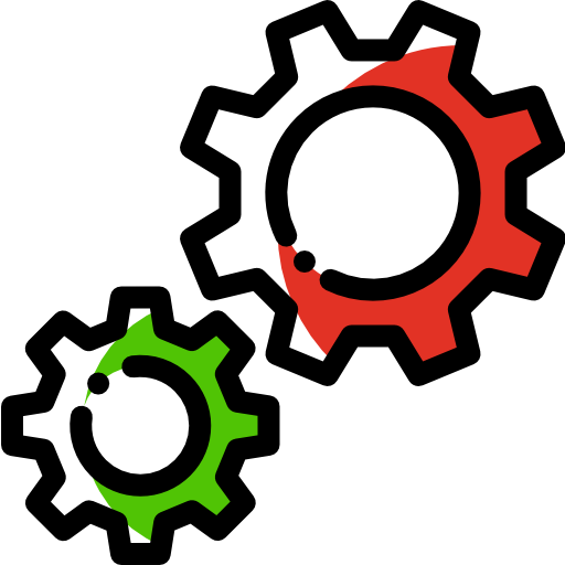 Gears Detailed Rounded Color Omission icon