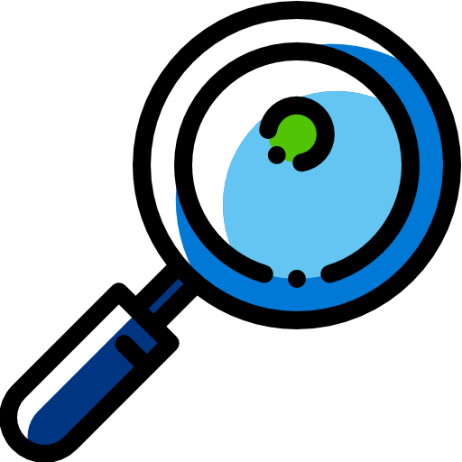 Magnifying glass Detailed Rounded Color Omission icon