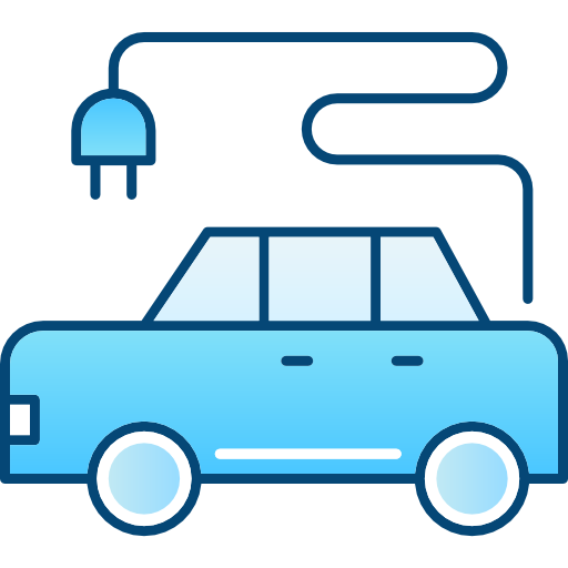 Electric car Cubydesign Blue icon