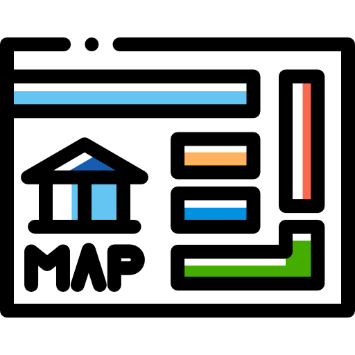 mapa muzeum Detailed Rounded Color Omission ikona