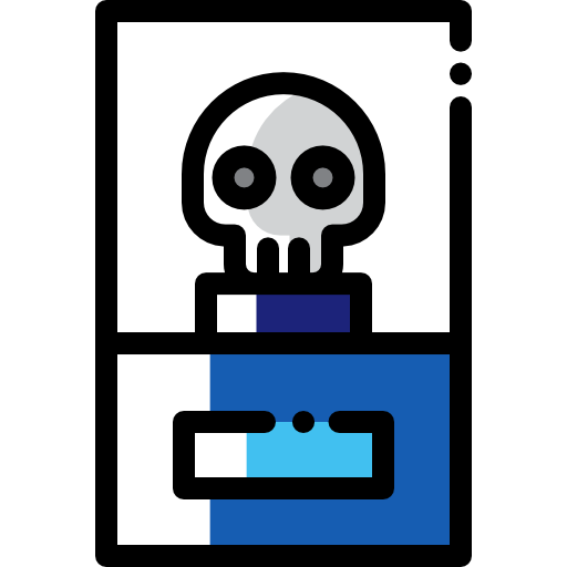Skull Detailed Rounded Color Omission icon