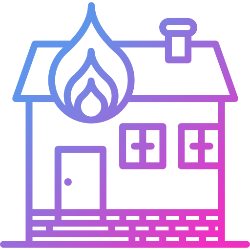 Burning house Cubydesign Gradient icon
