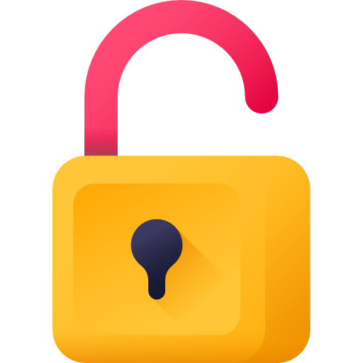 Open padlock 3D Color icon