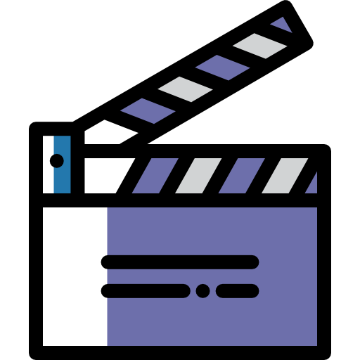 Clapperboard Detailed Rounded Color Omission icon