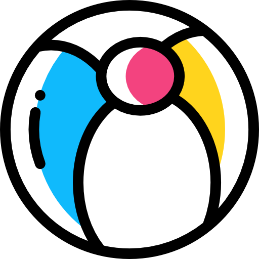 Beach ball Detailed Rounded Color Omission icon