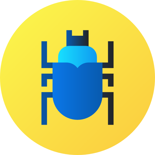Bug Flat Circular Gradient icon